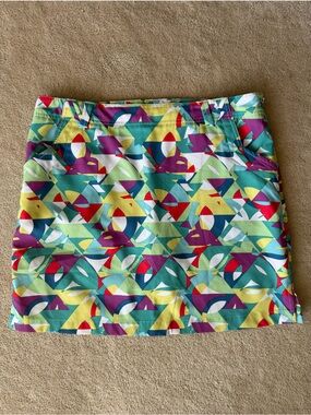 N vo Multicolor Geometric Print Skort - Bright Pattern